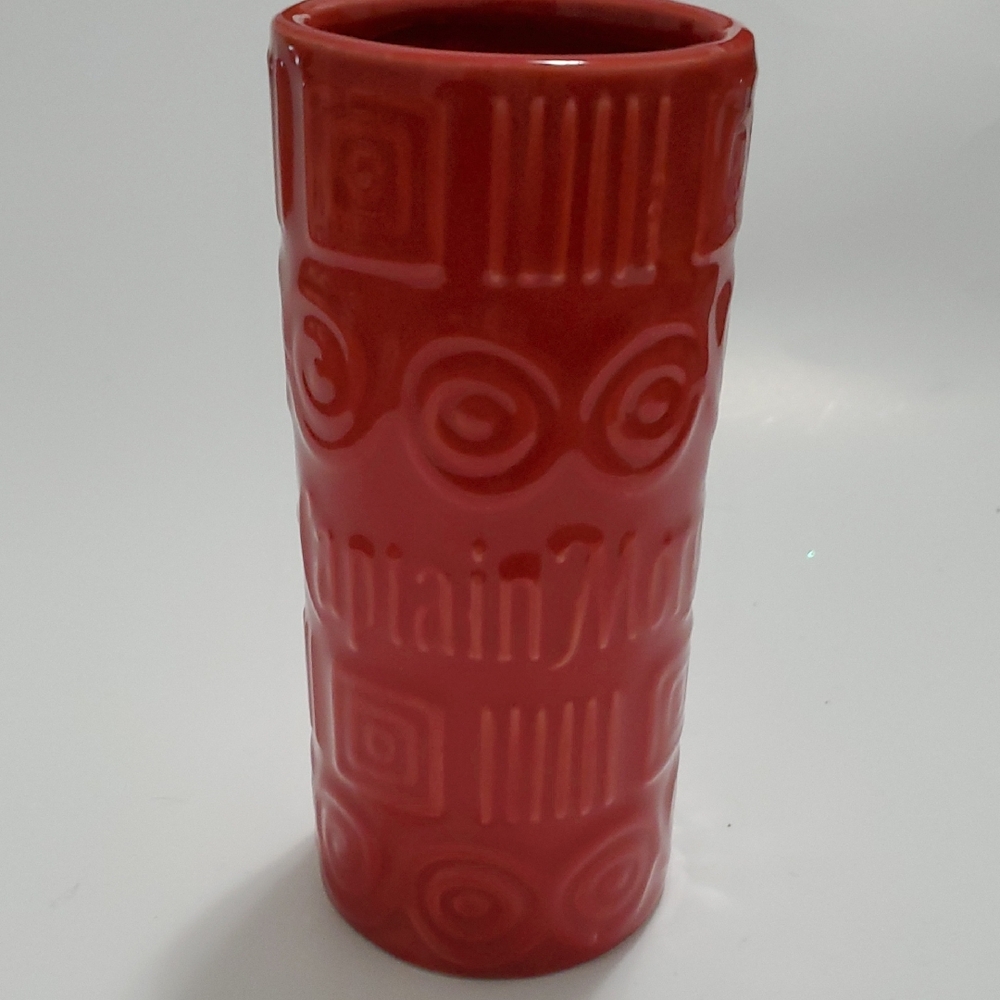 Red Captain Morgan Tiki Mug Ceramic Tumbler